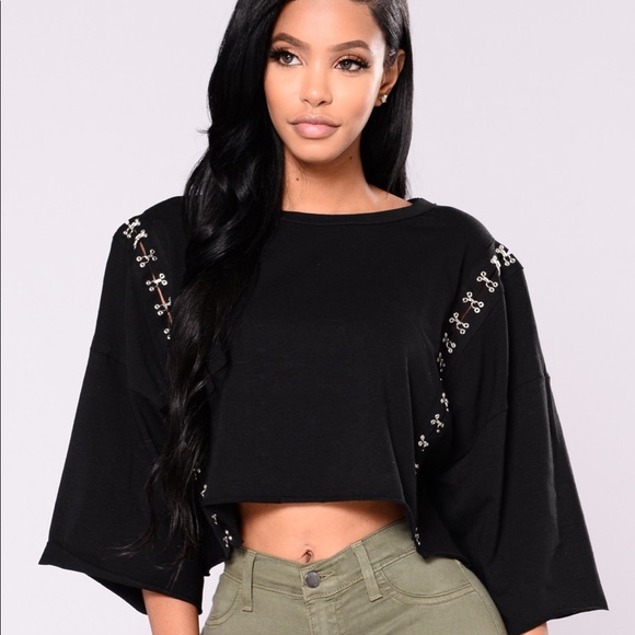 Fashion Nova Tops - Cropped Metal Tee